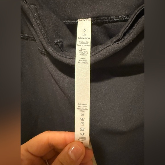 Lululemon Pace Rival Crop Full-On Luxtreme 22” Black , size 6 - Picture 2 of 11